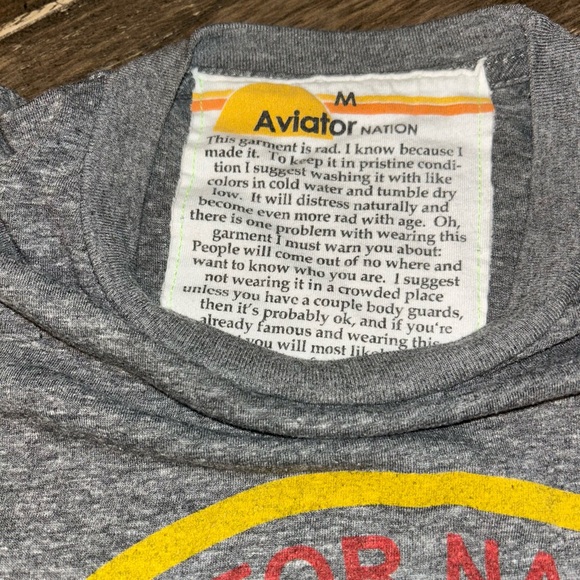 Aviator Nation Signature Gray Tee Venice, California Size Medium - Picture 8 of 8